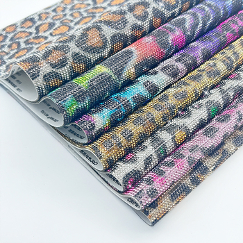 Šarena leopard uzorak rhinestones appliqué s ljepilom za tkaninu