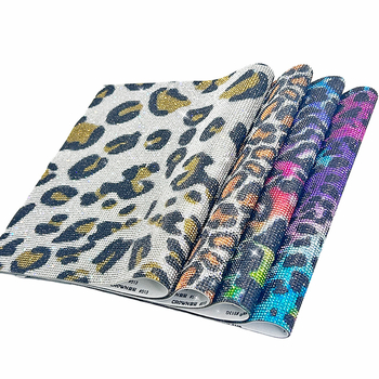 Šarena leopard uzorak rhinestones appliqué s ljepilom za tkaninu