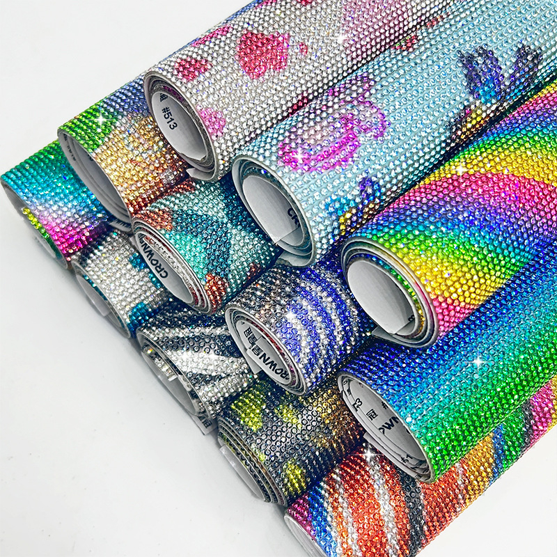 Šarena leopard uzorak rhinestones appliqué s ljepilom za tkaninu