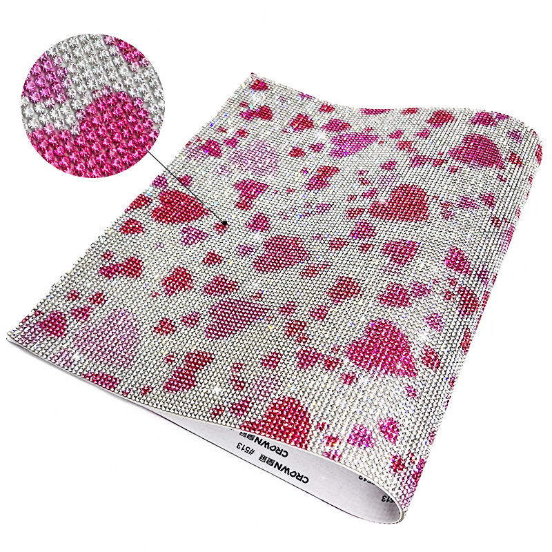 Šarena leopard uzorak rhinestones appliqué s ljepilom za tkaninu