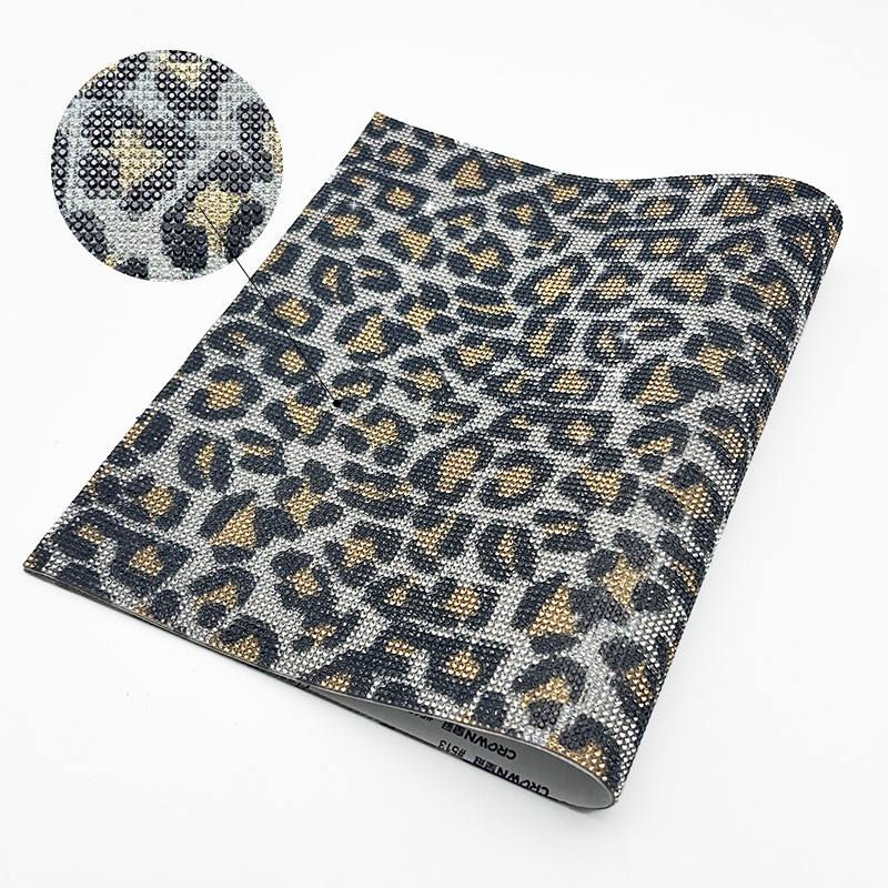 Šarena leopard uzorak rhinestones appliqué s ljepilom za tkaninu