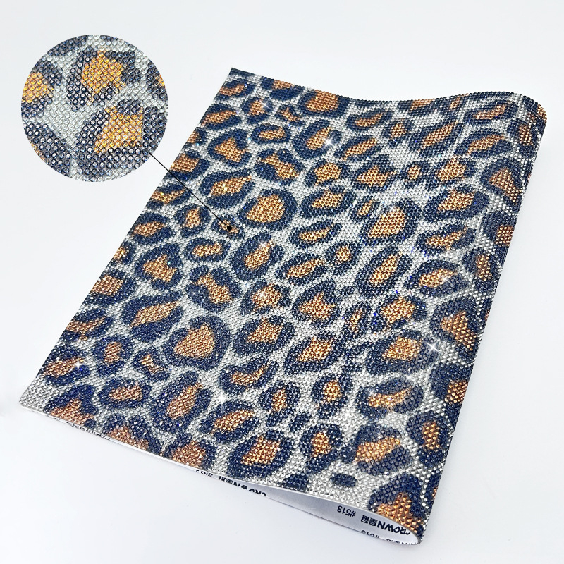 Šarena leopard uzorak rhinestones appliqué s ljepilom za tkaninu