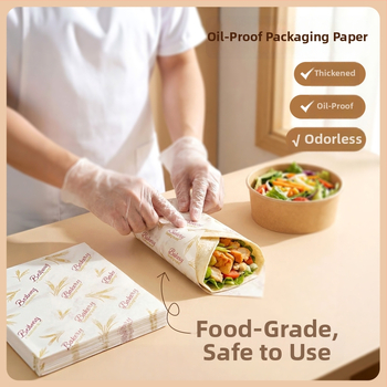 Papier na hamburgery, jednorazový obalovací papier, proti tukom, s PE povrchom, vhodný pre hamburgery, vyprážané kurča, kuracie rolky a ryžové guličky