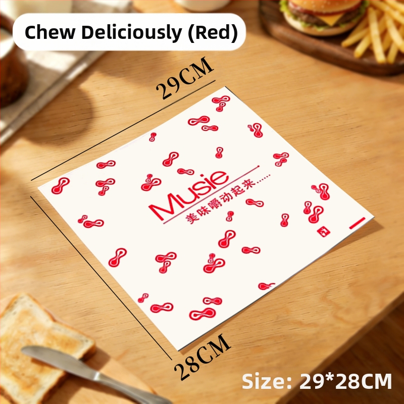 Papier na hamburgery, jednorazový obalovací papier, proti tukom, s PE povrchom, vhodný pre hamburgery, vyprážané kurča, kuracie rolky a ryžové guličky