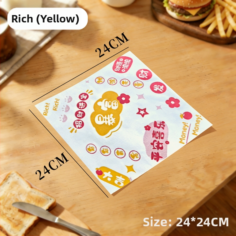 Papier na hamburgery, jednorazový obalovací papier, proti tukom, s PE povrchom, vhodný pre hamburgery, vyprážané kurča, kuracie rolky a ryžové guličky