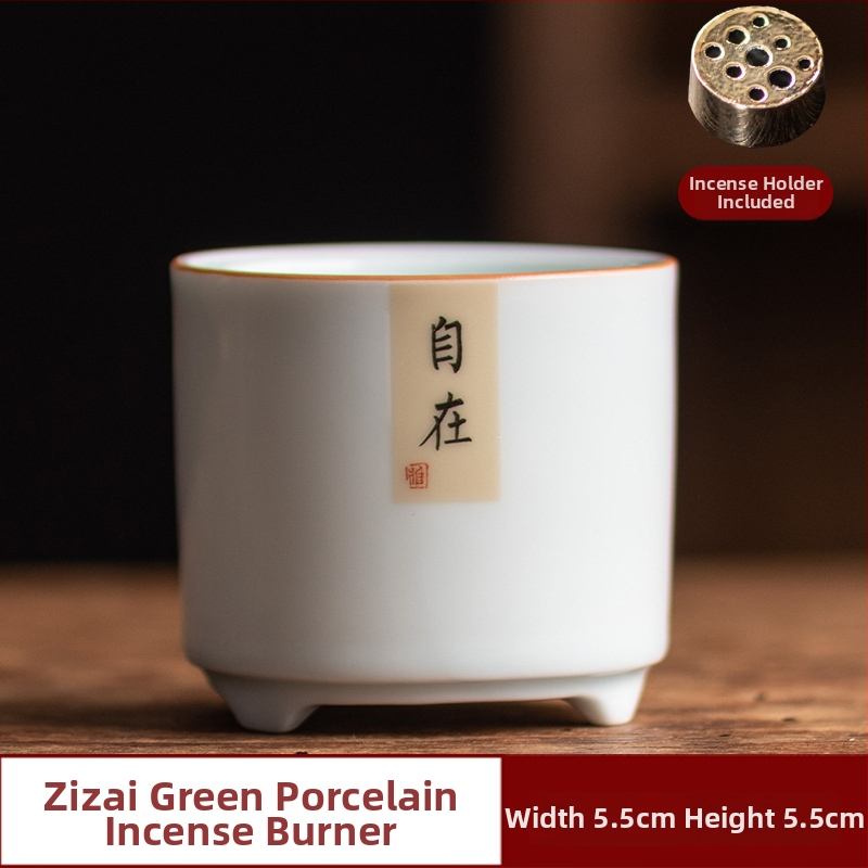Keramický kadidlovník v zen štýle, ručne maľovaný, pre čajovú ceremoniu a aromaterapiu
