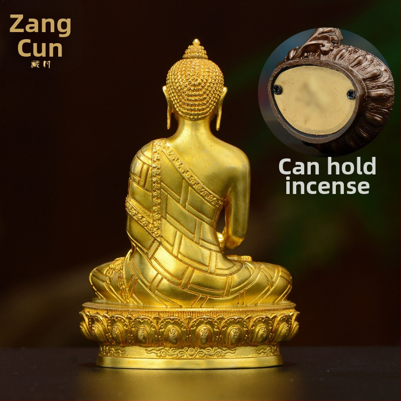 Úplne pozlátené meďové figúrky Padmasambhavu, Bhaisajyaguru, Zelená Tara, Manjushri, Shakyamuni Buddha, Amitábha a Žltý Džambhala na osobné použitie
