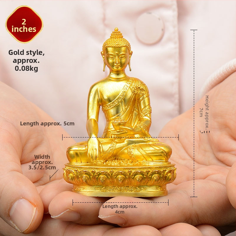 Úplne pozlátené meďové figúrky Padmasambhavu, Bhaisajyaguru, Zelená Tara, Manjushri, Shakyamuni Buddha, Amitábha a Žltý Džambhala na osobné použitie