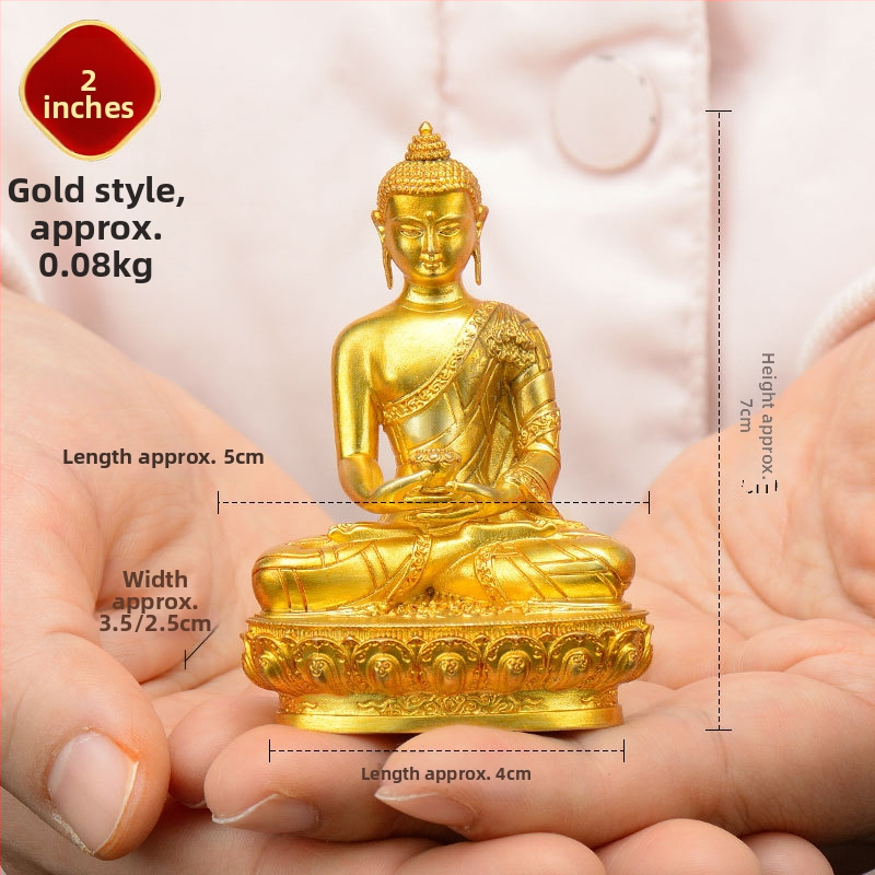Úplne pozlátené meďové figúrky Padmasambhavu, Bhaisajyaguru, Zelená Tara, Manjushri, Shakyamuni Buddha, Amitábha a Žltý Džambhala na osobné použitie