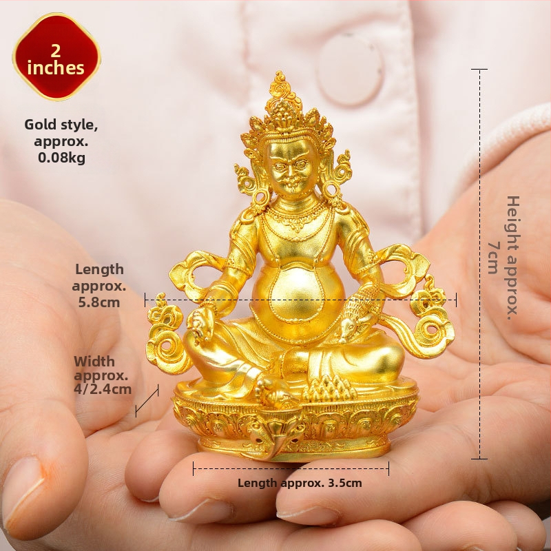 Úplne pozlátené meďové figúrky Padmasambhavu, Bhaisajyaguru, Zelená Tara, Manjushri, Shakyamuni Buddha, Amitábha a Žltý Džambhala na osobné použitie