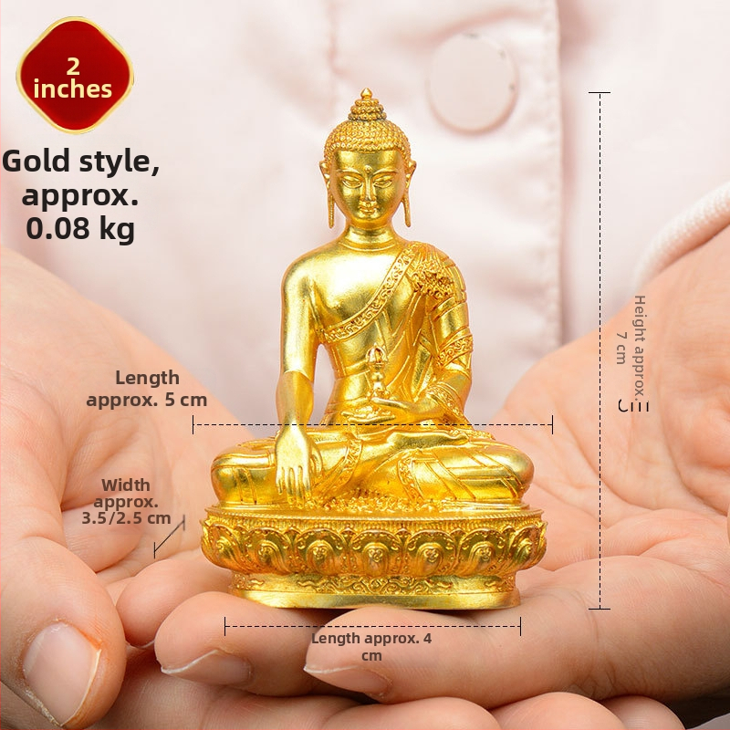 Úplne pozlátené meďové figúrky Padmasambhavu, Bhaisajyaguru, Zelená Tara, Manjushri, Shakyamuni Buddha, Amitábha a Žltý Džambhala na osobné použitie