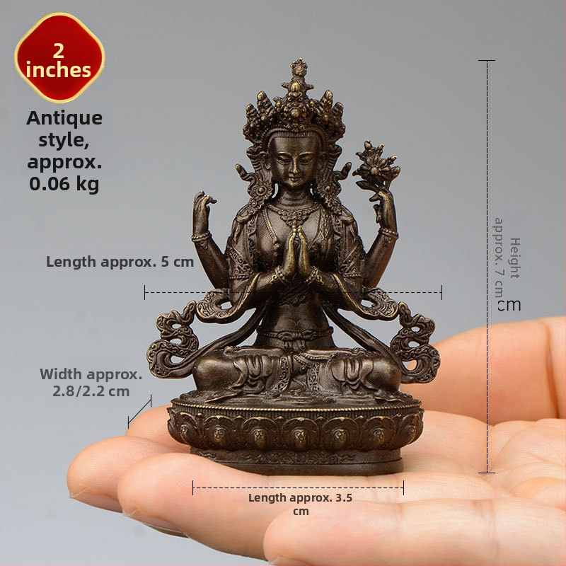 Úplne pozlátené meďové figúrky Padmasambhavu, Bhaisajyaguru, Zelená Tara, Manjushri, Shakyamuni Buddha, Amitábha a Žltý Džambhala na osobné použitie