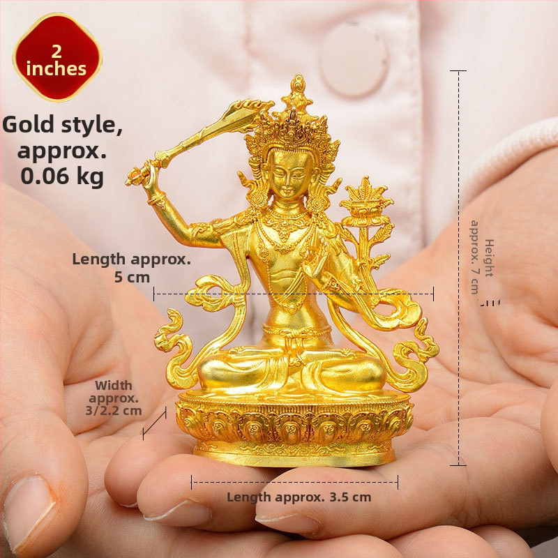 Úplne pozlátené meďové figúrky Padmasambhavu, Bhaisajyaguru, Zelená Tara, Manjushri, Shakyamuni Buddha, Amitábha a Žltý Džambhala na osobné použitie