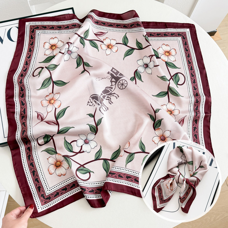 Crveni kvadratni šal s Paisley uzorkom, poliester s efektom svile, 68×68 cm, unisex, britanski stil, motiv kešu cvijeće