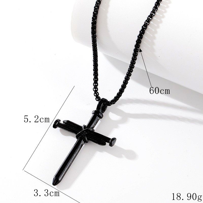 Gotički tamni stil ogrlice za muškarce – unisex lanac za ključnu kost, geometrijski dizajn, titanij-čelični materijal