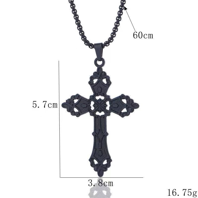 Gotički tamni stil ogrlice za muškarce – unisex lanac za ključnu kost, geometrijski dizajn, titanij-čelični materijal