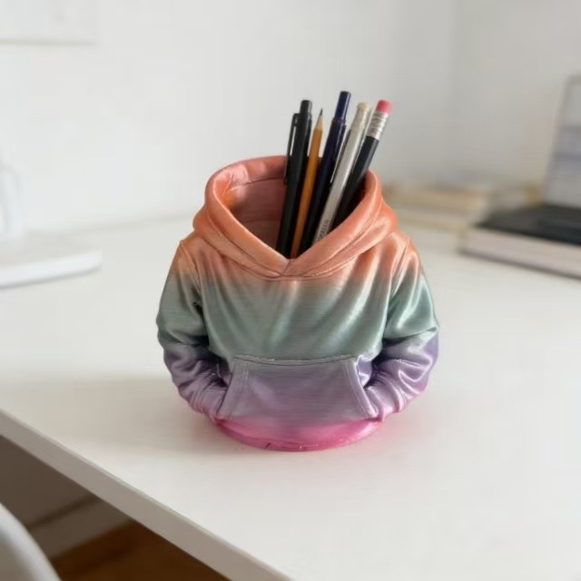 Nový 3D tlačený stojan na pero vo forme kabáta, minimalistický stolný organizér, kozmetická úložná krabička, darček k narodeninám