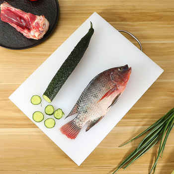Baloube štvorcová doska na krájanie s držadlami, PE plast, potravinárskej kvality, protišmyková, ľahko čistiaca, pre sushi a sashimi