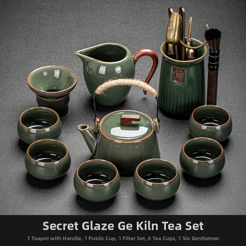 Ge Kiln Ice Crack Glaze Kung Fu čajová súprava s gaiwanom, kanvičkou a porcelánovými šálkami pre domáce použitie a do kancelárie