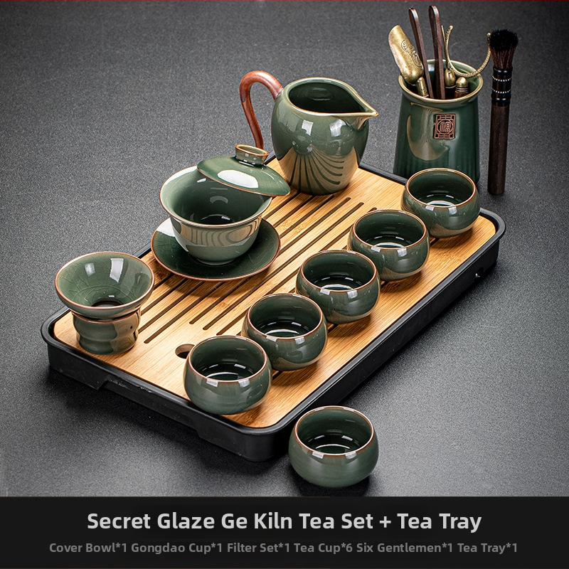 Ge Kiln Ice Crack Glaze Kung Fu čajová súprava s gaiwanom, kanvičkou a porcelánovými šálkami pre domáce použitie a do kancelárie
