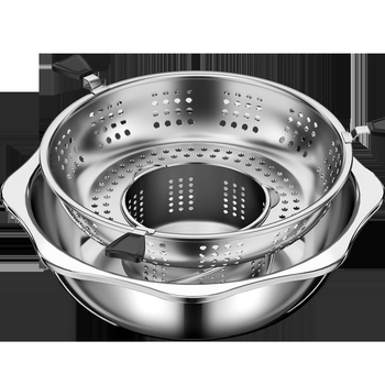 Nerezová oceľová hot pot s deliteľom pre dva chute, objem 4,1–6 l, domáce alebo komerčné použitie