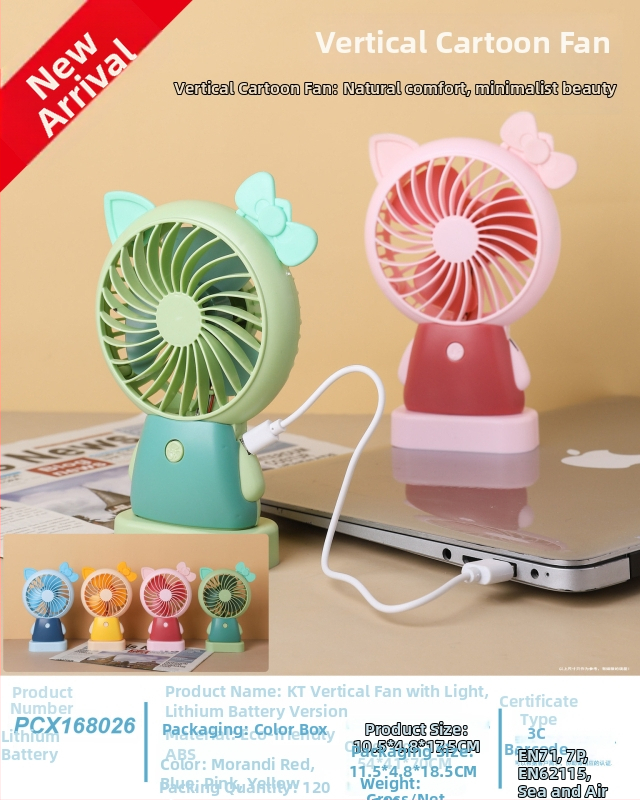 Mini ručný ventilátor s USB nabíjaním, vstavaná batéria, 4 lopatky, tichý a kompaktný