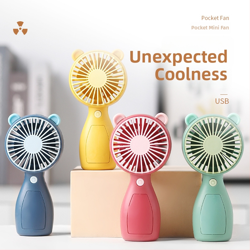 Mini ručný ventilátor s USB nabíjaním, vstavaná batéria, 4 lopatky, tichý a kompaktný