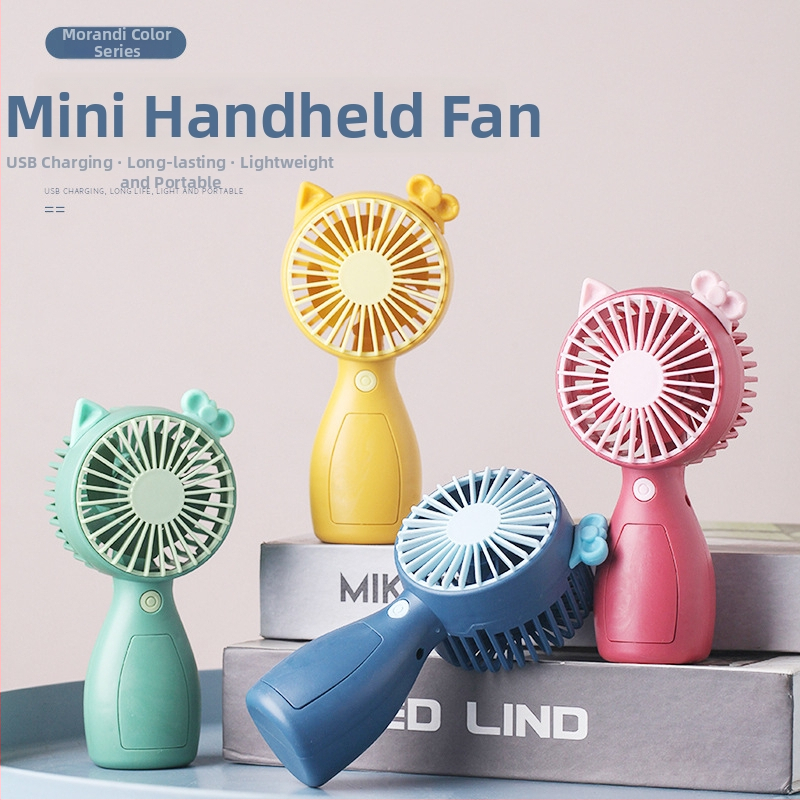 Mini ručný ventilátor s USB nabíjaním, vstavaná batéria, 4 lopatky, tichý a kompaktný