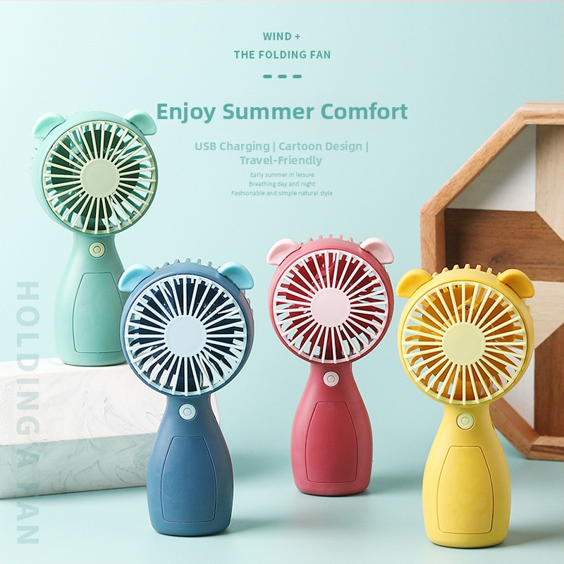 Mini ručný ventilátor s USB nabíjaním, vstavaná batéria, 4 lopatky, tichý a kompaktný