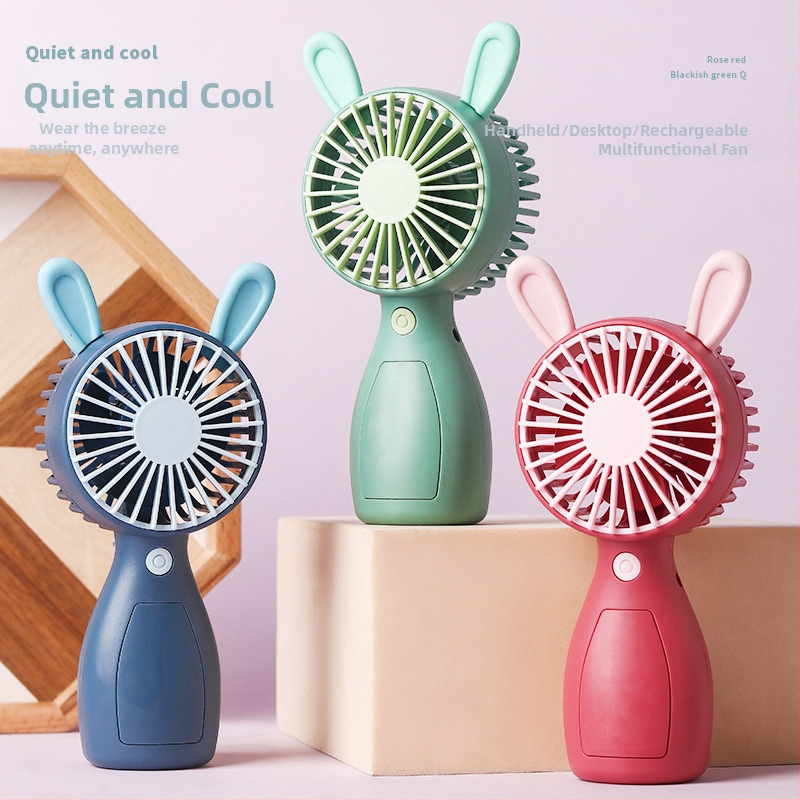 Mini ručný ventilátor s USB nabíjaním, vstavaná batéria, 4 lopatky, tichý a kompaktný