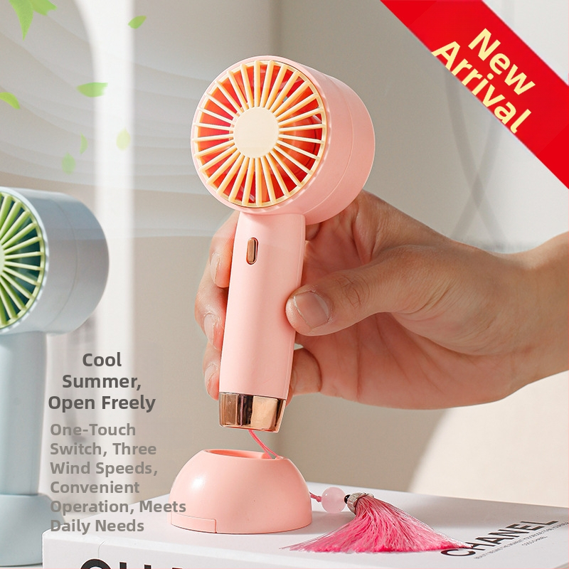 Mini ručný ventilátor s USB nabíjaním, vstavaná batéria, 4 lopatky, tichý a kompaktný