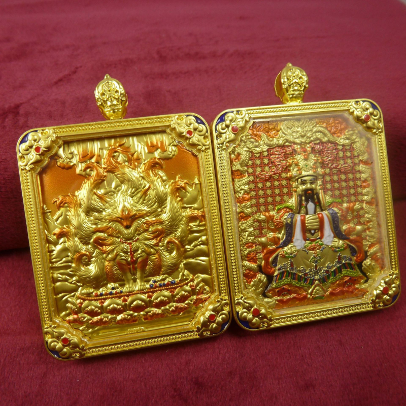 Tibetanski thangka privezak s pet bogova i osam zaštitnika, ručno oslikana ogrlica