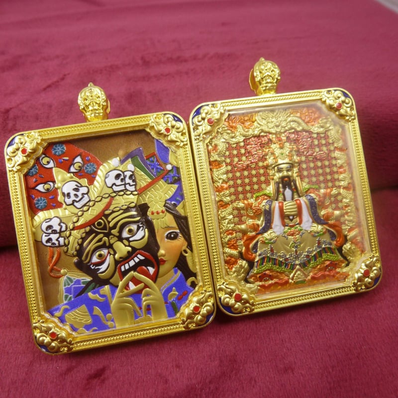Tibetanski thangka privezak s pet bogova i osam zaštitnika, ručno oslikana ogrlica