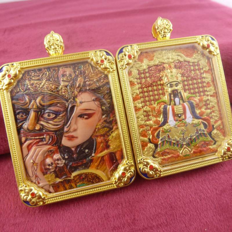 Tibetanski thangka privezak s pet bogova i osam zaštitnika, ručno oslikana ogrlica