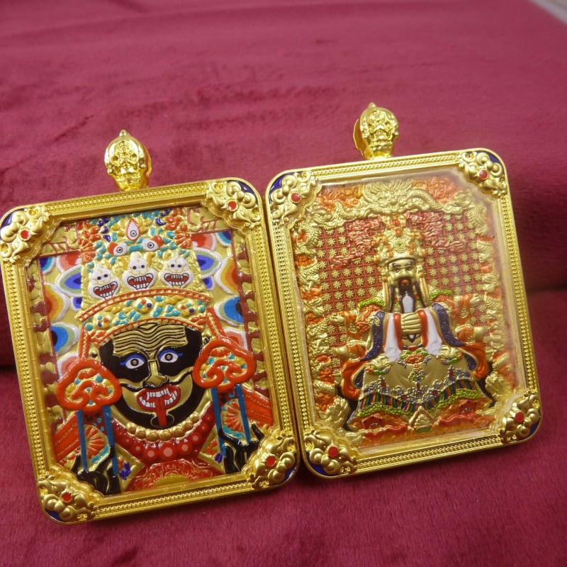 Tibetanski thangka privezak s pet bogova i osam zaštitnika, ručno oslikana ogrlica