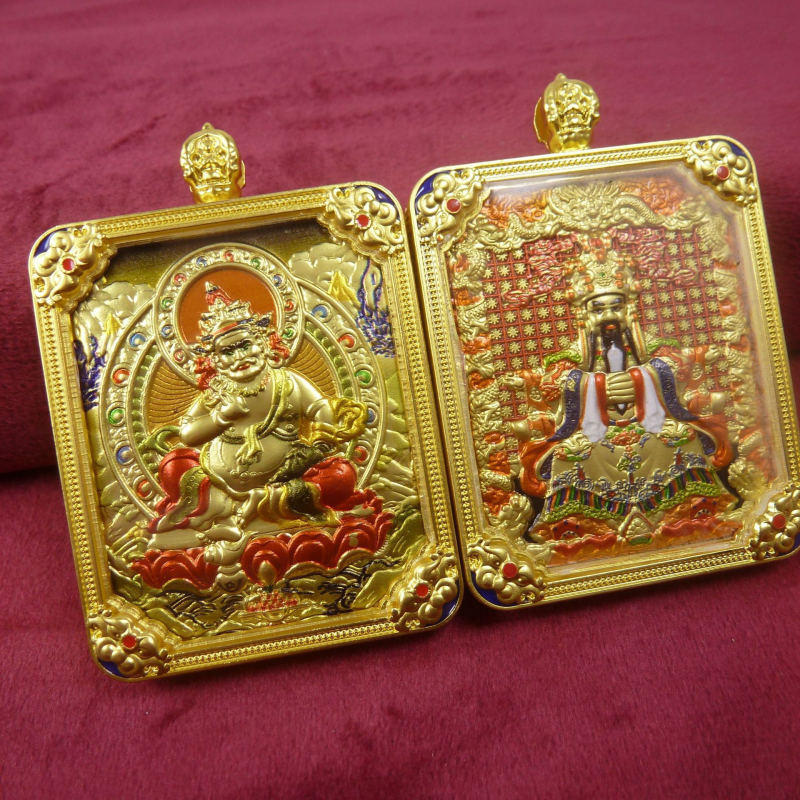 Tibetanski thangka privezak s pet bogova i osam zaštitnika, ručno oslikana ogrlica