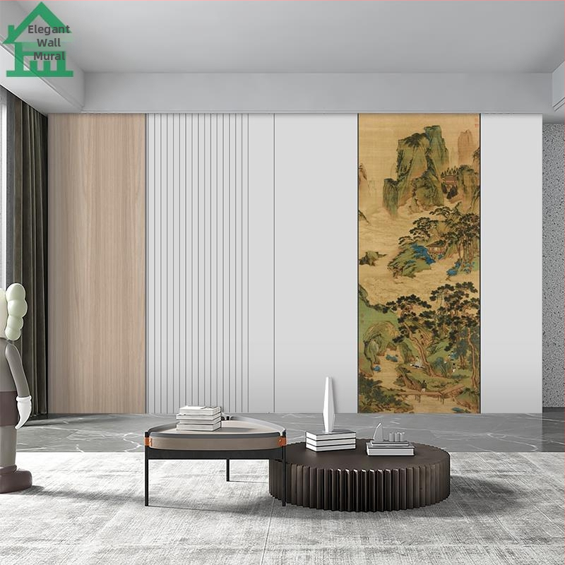 Orange Art Mural – Klasická zen estetika pre čajový salón, dekoratívny stenový mural