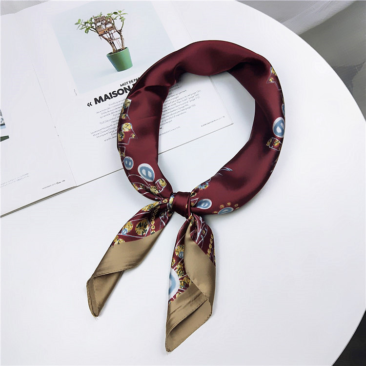 Kvadratni šal s motivom krajolisa, 70 cm, poliester, korejski stil, ženski šal za glavu, modni dodatak