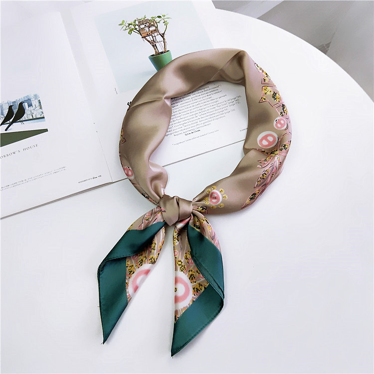 Kvadratni šal s motivom krajolisa, 70 cm, poliester, korejski stil, ženski šal za glavu, modni dodatak