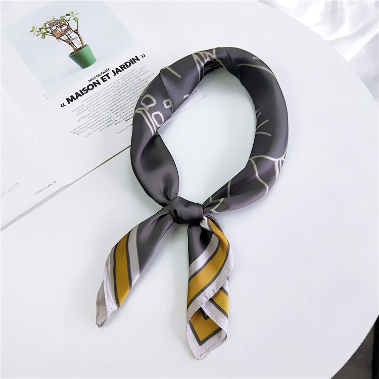 Kvadratni šal s motivom krajolisa, 70 cm, poliester, korejski stil, ženski šal za glavu, modni dodatak