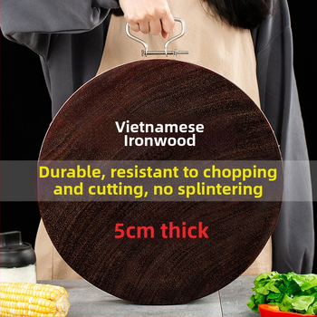 Vietnamová doska na krájanie z železného dreva, okrúhla masívna drevená doska do kuchyne