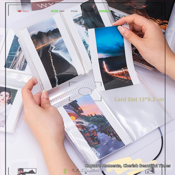3-palcové fotoalbum s priehradkami na Polaroid fotky, zbierka fotografií, malé kartičky a pohľadnice, skladovací album viacerých veľkostí.