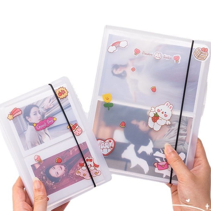3-palcové fotoalbum s priehradkami na Polaroid fotky, zbierka fotografií, malé kartičky a pohľadnice, skladovací album viacerých veľkostí.