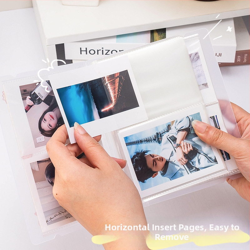 3-palcové fotoalbum s priehradkami na Polaroid fotky, zbierka fotografií, malé kartičky a pohľadnice, skladovací album viacerých veľkostí.