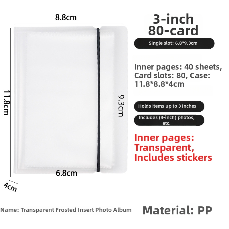 3-palcové fotoalbum s priehradkami na Polaroid fotky, zbierka fotografií, malé kartičky a pohľadnice, skladovací album viacerých veľkostí.