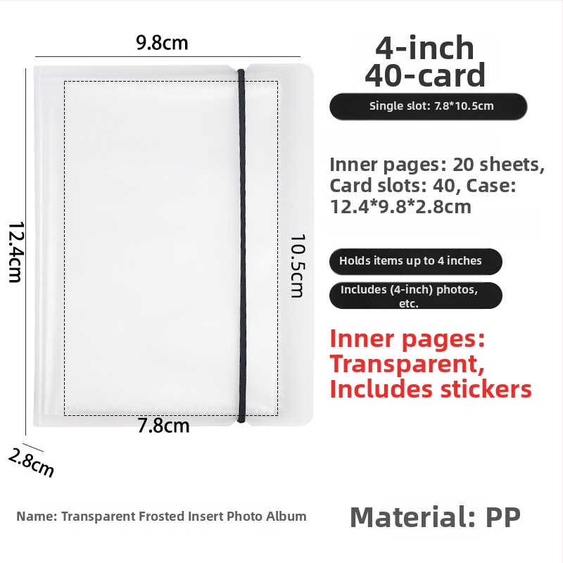 3-palcové fotoalbum s priehradkami na Polaroid fotky, zbierka fotografií, malé kartičky a pohľadnice, skladovací album viacerých veľkostí.