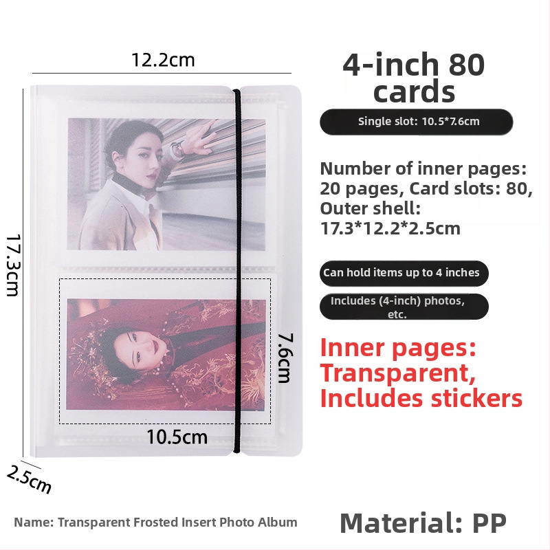3-palcové fotoalbum s priehradkami na Polaroid fotky, zbierka fotografií, malé kartičky a pohľadnice, skladovací album viacerých veľkostí.