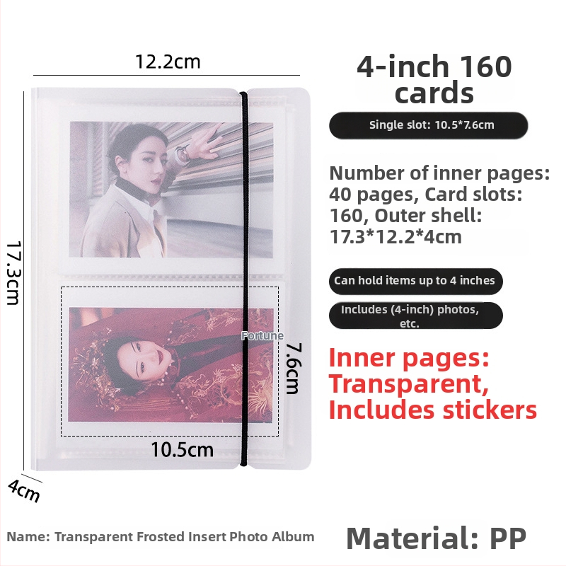 3-palcové fotoalbum s priehradkami na Polaroid fotky, zbierka fotografií, malé kartičky a pohľadnice, skladovací album viacerých veľkostí.