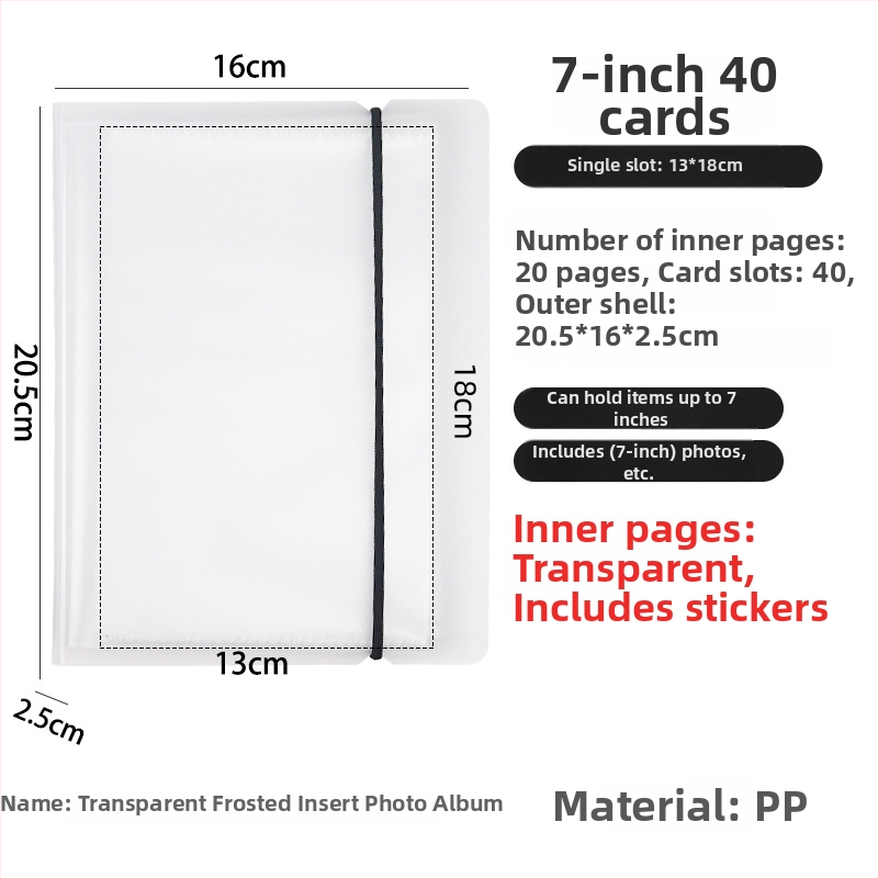 3-palcové fotoalbum s priehradkami na Polaroid fotky, zbierka fotografií, malé kartičky a pohľadnice, skladovací album viacerých veľkostí.
