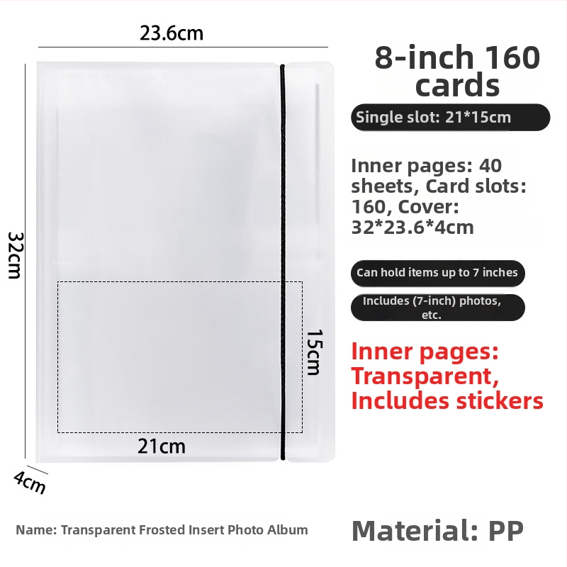 3-palcové fotoalbum s priehradkami na Polaroid fotky, zbierka fotografií, malé kartičky a pohľadnice, skladovací album viacerých veľkostí.